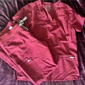 Figs Burgundy Scrub Set (PO#1618,1645)